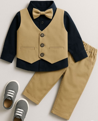 Boys Pure Cotton 3-Piece Suits